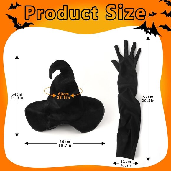 Witch Wizard Hat Faux Leather One-Size Cosplay Halloween Accessory - Picture 7 of 9